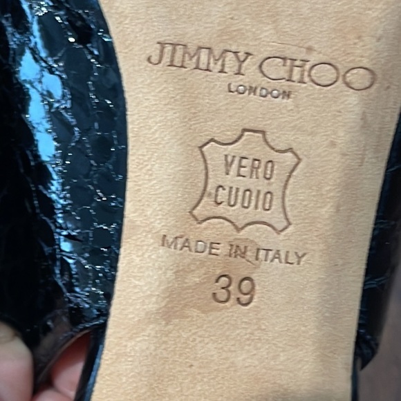 Jimmy Choo Women’s Heels Black Patent Leather Size 39/9 - Picture 6 of 6